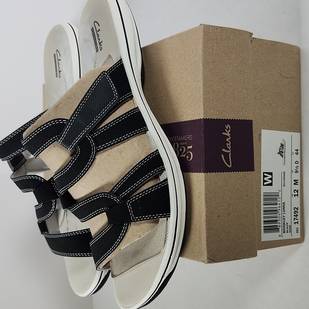 Clarks Brinkley Lonna Sandals Black Women's Size 12 NEW With Box